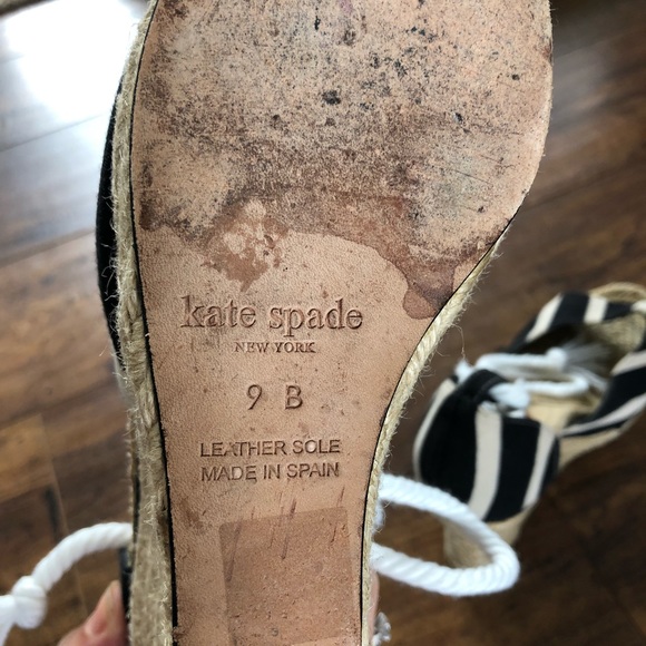 Kate Spade Striped Espadrilles Jute Wedges Sandals - Picture 5 of 8